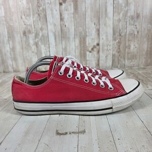 Converse Chuck Taylor All Star Low Top Red Canvas Shoes Mens 9 Womens 11 M9696